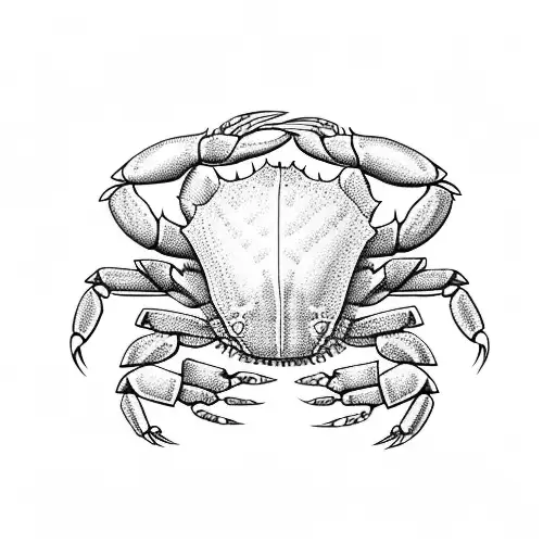 crab and shells tattoo design idea