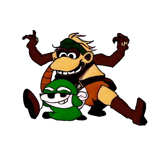 the legend of zelda, donkey kong country, super mario, pirates tattoo design idea