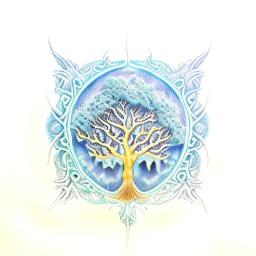 Ocean Tree of Life son relocation countries leaving dad behind   tattoo design idea