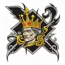 king symbol deck tattoo design idea