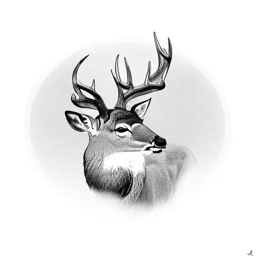family of deer tattoo design idea