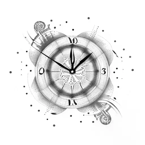 clock melting tattoo design idea