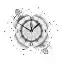 clock melting tattoo design idea