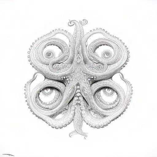 fractal octopus tattoo design idea