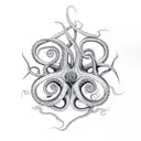 fractal octopus tattoo design idea