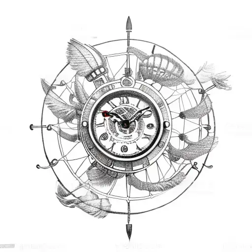 dream catcher Seabee radio old school clock old school car tattoo design idea