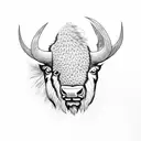 line , bison tattoo design idea