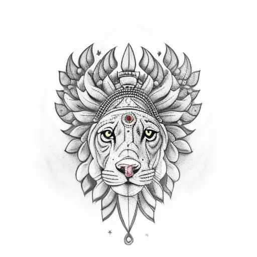 indian, spartin helment, nature background  tattoo design idea