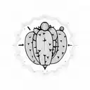 prickly pear cactus  tattoo design idea