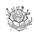 prickly pear cactus  tattoo design idea