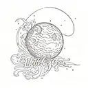 Full Moon at the end of the phrase: "I will always love you more than you love me" in malibu-cursive font. tattoo design idea