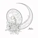 Full Moon at the end of the phrase: "I will always love you more than you love me" in malibu-cursive font. tattoo design idea