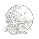 Full Moon at the end of the phrase: "I will always love you more than you love me" in malibu-cursive font. tattoo design idea