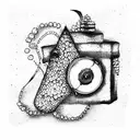 camera & Paintbrush tattoo design idea