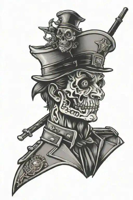 haunted mansion disney style tattoo police officer tattoo design idea