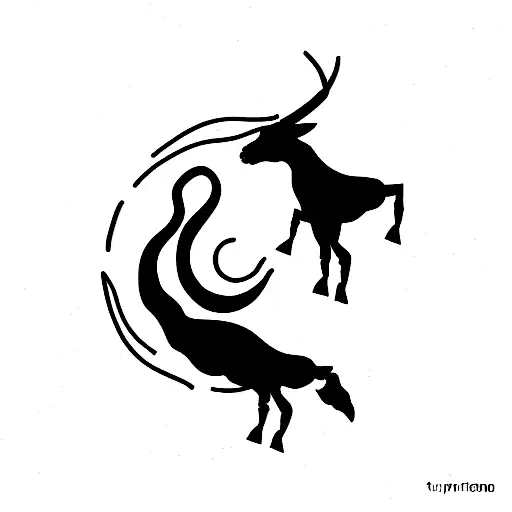 Capricorn and Taurus interwine  tattoo design idea