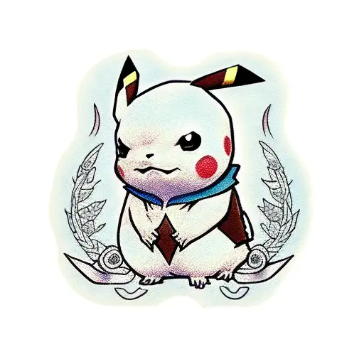 detective pikachu tattoo design idea