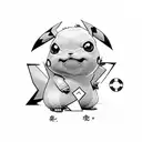 detective pikachu tattoo design idea