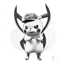 detective pikachu tattoo design idea