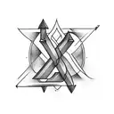 Arrow with the words faith, authentic, inspiring, trustworthy, humble, fun, uplifting, and loving tattoo design idea