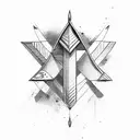 Arrow with the words faith, authentic, inspiring, trustworthy, humble, fun, uplifting, and loving tattoo design idea