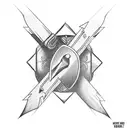 Arrow with the words faith, authentic, inspiring, trustworthy, humble, fun, uplifting, and loving tattoo design idea