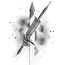 Arrow with the words faith, authentic, inspiring, trustworthy, humble, fun, uplifting, and loving tattoo design idea