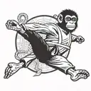 taekwondo monkey swinging tattoo design idea