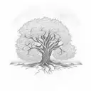 small oak tree tattoo design idea