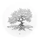 small oak tree tattoo design idea