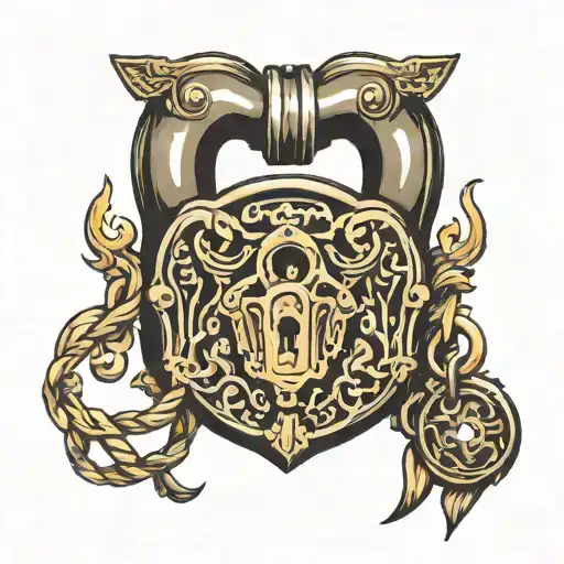 padlock tattoo design idea