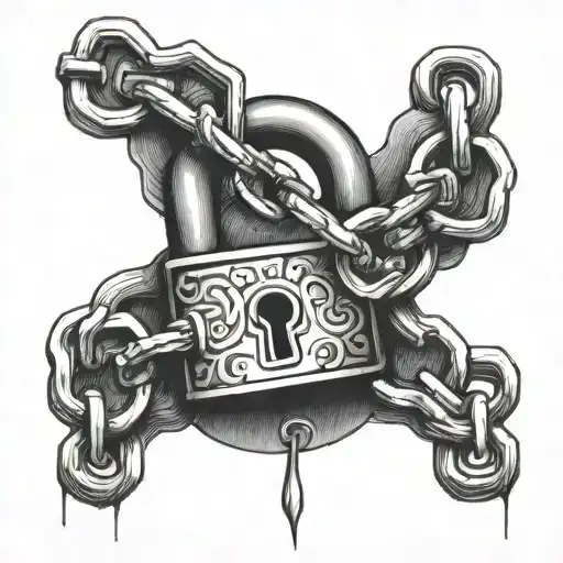 padlock tattoo design idea