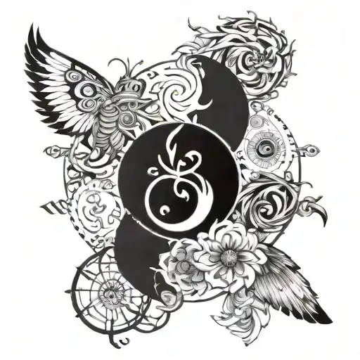 combined zodiac signs Virgo,leo,Cancer,Gemini tattoo design idea