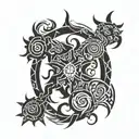 combined zodiac signs Virgo,leo,Cancer,Gemini tattoo design idea