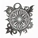 combined zodiac signs Virgo,leo,Cancer,Gemini tattoo design idea