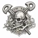 welding shield and crossed spud wrenches incorporated tattoo design idea