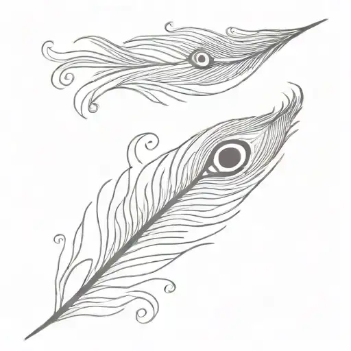 peacock feather, Hinduism symbols subtly incorporated representing tattoo design idea
