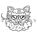 cat named moo tattoo design idea