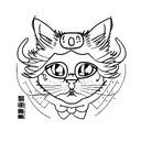 cat named moo tattoo design idea