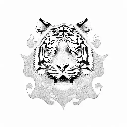 tiger, dragon tattoo design idea