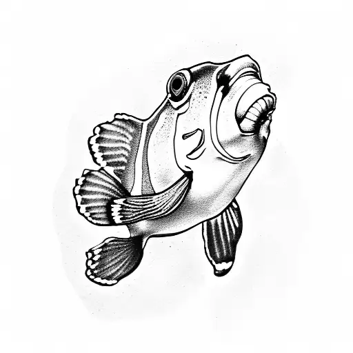 clownfish minimalistic tattoo design idea
