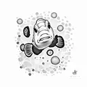 clownfish minimalistic tattoo design idea