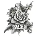the name Paige    tattoo design idea