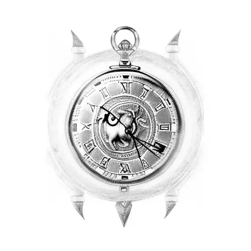 roman numeral pocket watch clock, male aries warrior, native american in headband, pinup lady, us navy tattoo sleeve tattoo design idea