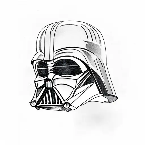 Darth Vader with reflections in helmet tattoo design idea