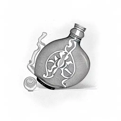 poison bottle tattoo design idea