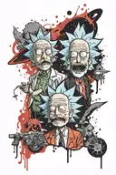 rick and morty Einstein  tattoo design idea