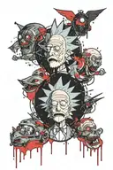 rick and morty Einstein  tattoo design idea