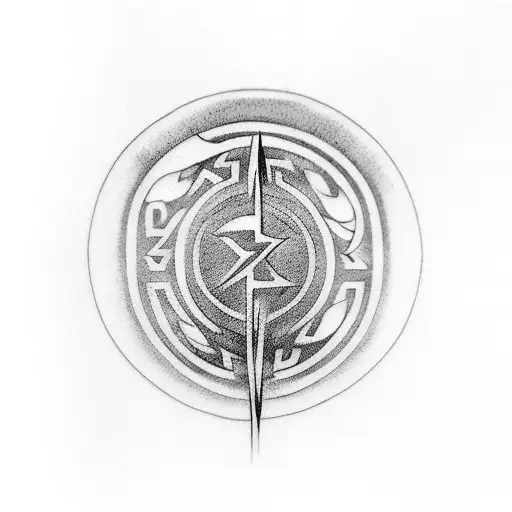 two 3d ogham stones tattoo design idea