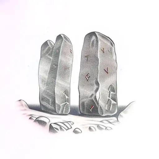 two ogham stones tattoo design idea